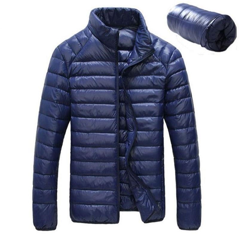 Ultra Lekka 90% Biała Kurtka Z Kaczego Puchu Mężczyźni Chaqueta Hombre Wiatroszczelna Parka Na Co Dzień Ultralekkie Cienkie Męskie Kurtki Rozmiar M-3xl - Czarny