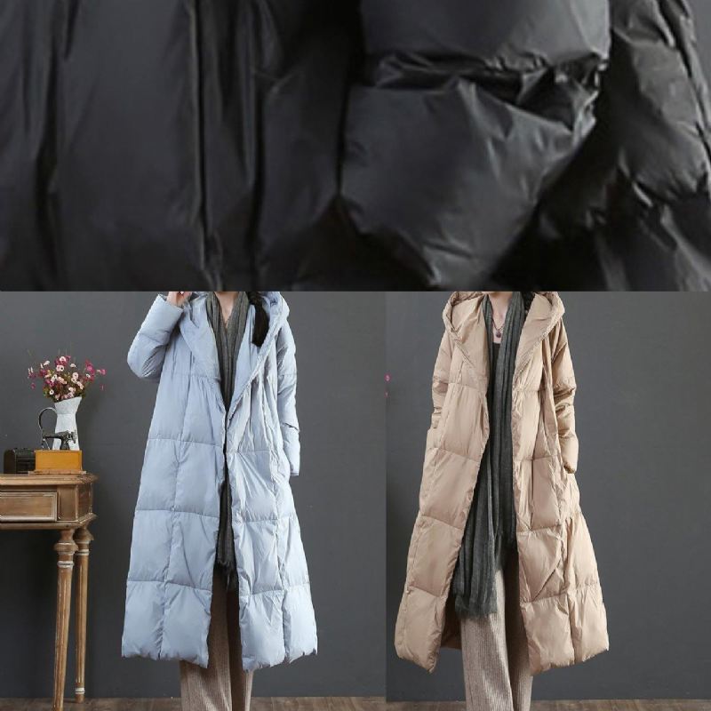 Casualowa Złota Kurtka Puchowa Damska Oversize Parka Z Kieszeniami Zimowa Odzież Wierzchnia - Złoty