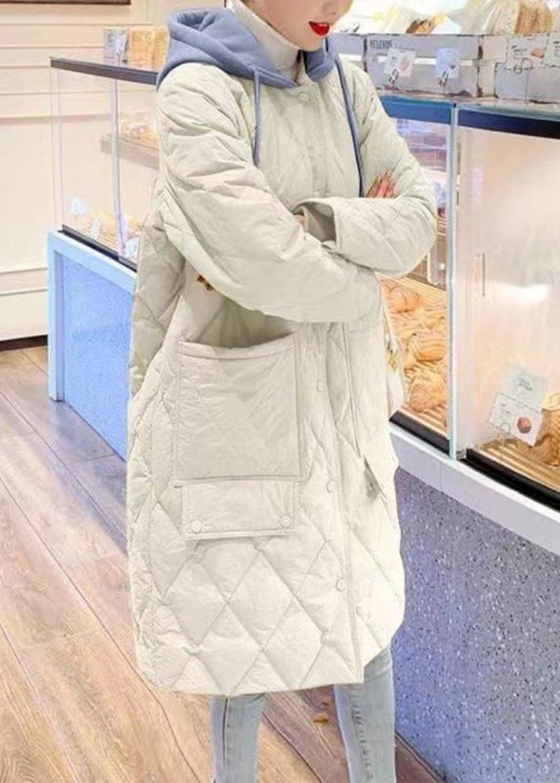 Plus Size Żółte Kieszenie Patchworkowa Parka Z Kapturem I Sznurkiem Z Długim Rękawem - Żółty