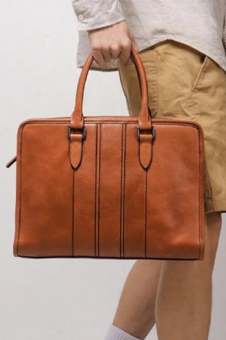 Skórzana Torba Vintage Męska Teczka Lekka Na Laptopa Torebka Listonoszka