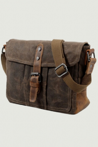 Męskie Torby Typu Crossbody Wysokiej Jakości Torba Na Ramię W Stylu Vintage Casual Solidna Kurierska Wodoodporne Tornistry
