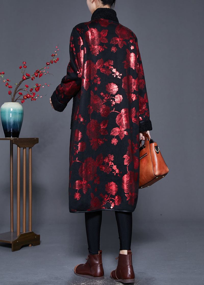 Płaszcze Oversize Z Polarem I Wełnianą Podszewką Art Mulberry Print Zimowe - Płaszcze zimowe damskie